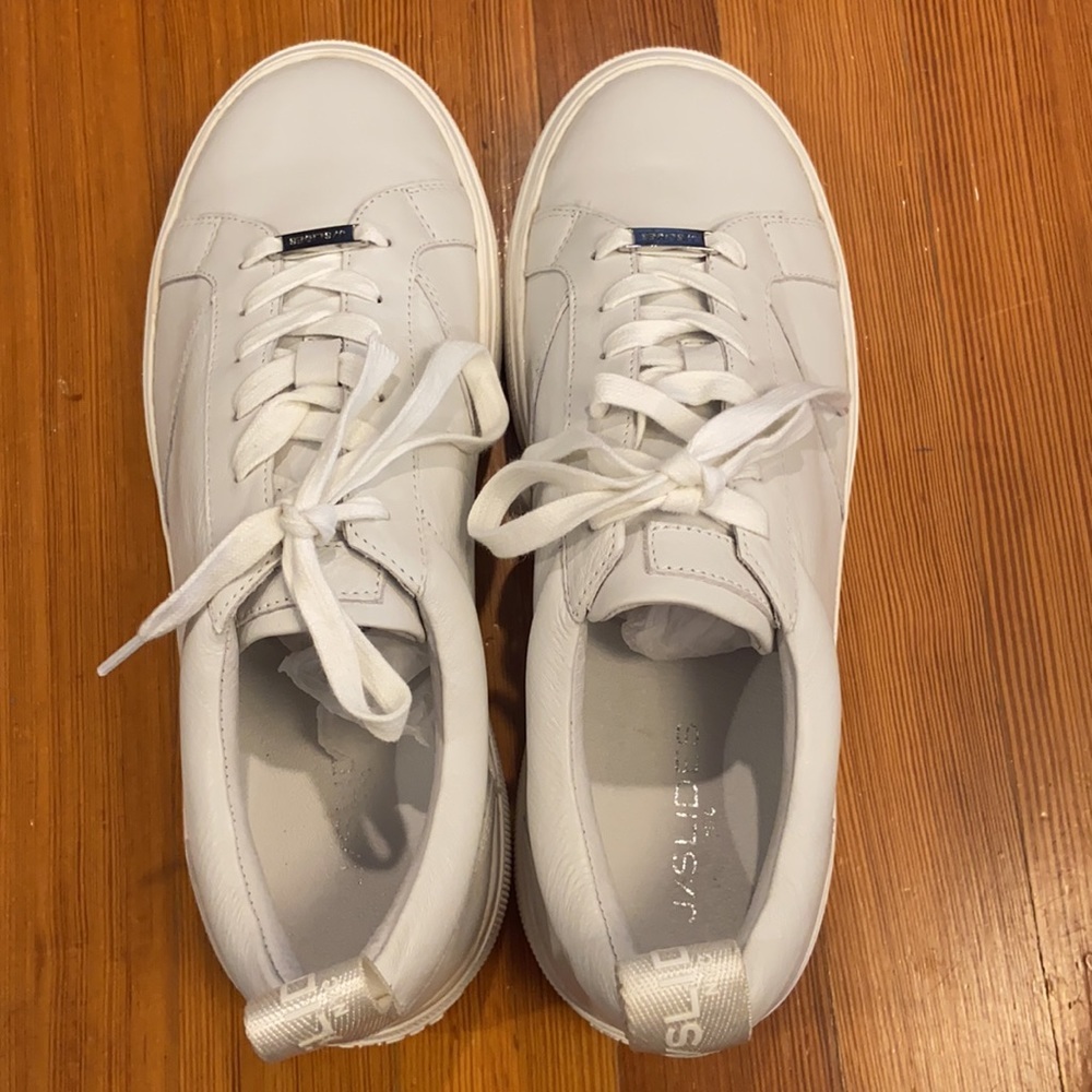 J/SLIDES WHITE LEATHER COURTO‎ LACE UP SNEAKER SIZE 11M NEW IN BOX - Picture 3 of 5